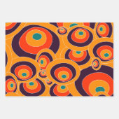 レトロ幾何学的ラッピング紙-はっきりした抽象芸術 ラッピングペーパーシート (正面2)