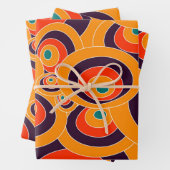 レトロ幾何学的ラッピング紙-はっきりした抽象芸術 ラッピングペーパーシート (インサイチュ)