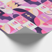 レトロ幾何学的ラッピング紙 ラッピングペーパー (角)