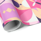 レトロ幾何学的ラッピング紙 ラッピングペーパー (ロールコーナー)