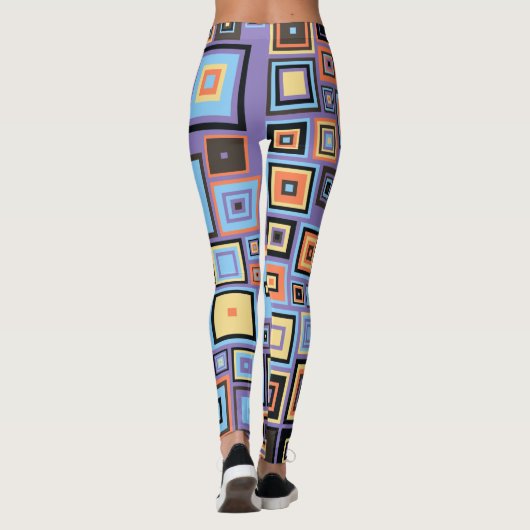 レトロ幾何学的ヴィンテージ60sビデオ レギンス (裏面)