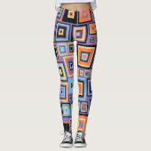 レトロ幾何学的ヴィンテージ60sビデオ レギンス (正面)