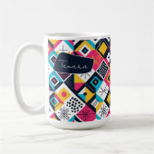 レトロ幾何学的抽象芸術パット数々の#12色ID1067 コーヒーマグカップ (左)