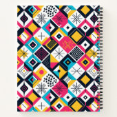 レトロ幾何学的抽象芸術パット数々の#12色ID1067 ノートブック (裏面)
