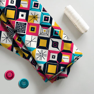 レトロ幾何学的抽象芸術パット数々の#12色ID1067 ファブリック