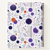 レトロ幾何学的抽象芸術パット3紫オレンジID1067 ノートブック (裏面)