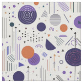 レトロ幾何学的抽象芸術パット3紫オレンジID1067 ファブリック (クローズアップ)