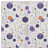 レトロ幾何学的抽象芸術パット3紫オレンジID1067 ファブリック (見本)