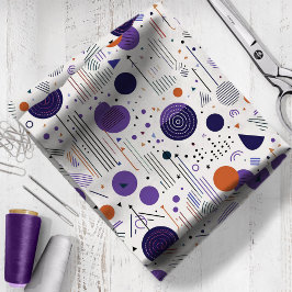 レトロ幾何学的抽象芸術パット3紫オレンジID1067 ファブリック