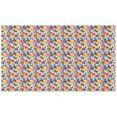 レトロ幾何学的抽象芸術パット#10 Navy Red ID1067 テーブルクロス (正面(横))