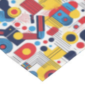 レトロ幾何学的抽象芸術パット#10 Navy Red ID1067 テーブルクロス (アングル)