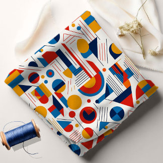 レトロ幾何学的抽象芸術パット#11ネイビー金ゴールドID1067 ファブリック