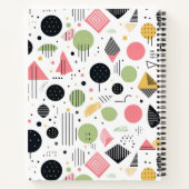 レトロ幾何学的抽象芸術パット#2 Sage Pink ID1067 ノートブック (裏面)