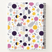 レトロ幾何学的抽象芸術パーツ#8マゼンタID1067 ノートブック (裏面)