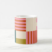 レトロ幾何学的抽象芸術モザイク コーヒーマグカップ (中央)