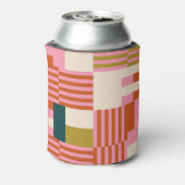 レトロ幾何学的抽象芸術モザイク 缶クーラー (缶裏面)