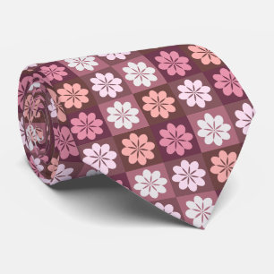 レトロ幾何学的花柄ネックタイ ネクタイ