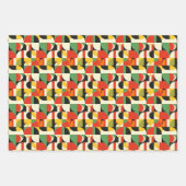 レトロ幾何学的2Dパターンはっきりした – 世紀中頃 ラッピングペーパーシート (正面)