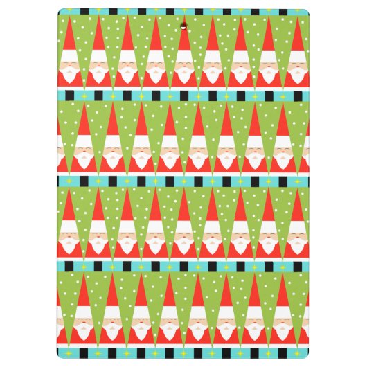 レトロ幾何学的Santaクリップボード クリップボード (裏面)