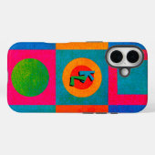 レトロ幾何学色ポップ・アートの付きモノグラム付き電話ケース Case-Mate iPhoneケース (裏面 (横))