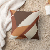 レトロ幾何学茶色とオレンジ色の装飾用クッション クッション (ブランケット)