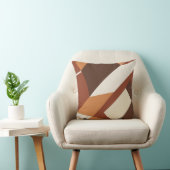 レトロ幾何学茶色とオレンジ色の装飾用クッション クッション (椅子)