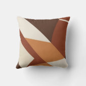 レトロ幾何学茶色とオレンジ色の装飾用クッション クッション (裏面)