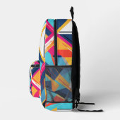 レトロ幾何学 プリントバックパック (右)