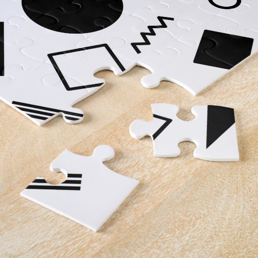 レトロ幾何形状パターン ジグソーパズル (側面)