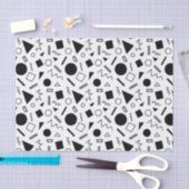 レトロ幾何形状パターン 薄葉紙 (クラフト)