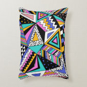 レトロ幾何形状:カラフルヴィンテージ。 アクセントクッション (正面(垂直))