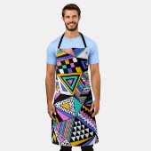 レトロ幾何形状：カラフルヴィンテージ。 エプロン (着用した状態)