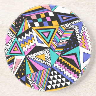 レトロ幾何形状：カラフルヴィンテージ。 コースター