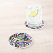 レトロ幾何形状：カラフルヴィンテージ。 コースター (側面)