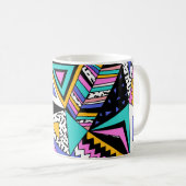 レトロ幾何形状：カラフルヴィンテージ。 コーヒーマグカップ (正面右)