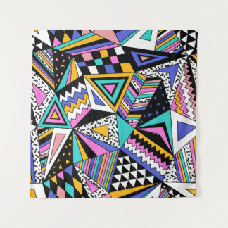 レトロ幾何形状：カラフルヴィンテージ。 タペストリー