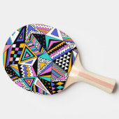 レトロ幾何形状:カラフルヴィンテージ。 卓球ラケット (横)