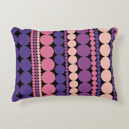 レトロ幾何点々のあるストライプ アクセントクッション