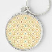 レトロ幾何連動円パターン キーホルダー (正面)