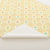 レトロ幾何連動円パターン シェルパブランケット (3/4)