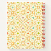 レトロ幾何連動円パターン ノートブック (裏面)