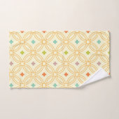 レトロ幾何連動円パターン バスタオルセット (ハンドタオル)