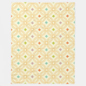 レトロ幾何連動円パターン フリースブランケット (正面)