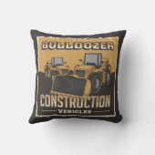 レトロ建築 – ブルドーザー装飾用クッション クッション (裏面)