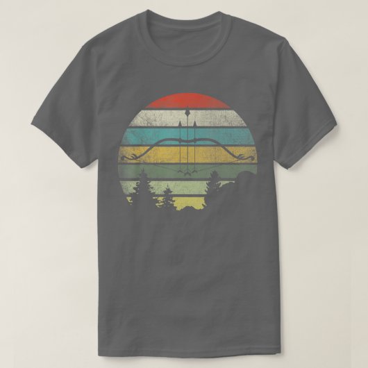 レトロ弓狩猟アーチェリーヴィンテージ弓狩り Tシャツ (デザイン正面)