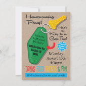 レトロ引っ越し祝いパーティーパーティの招待状 招待状 (正面)