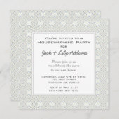 レトロ引っ越し祝いパーティー招待状-シルバー 招待状 (正面/裏面)