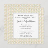 レトロ引っ越し祝いパーティー招待状-金ゴールド 招待状 (正面/裏面)