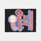 レトロ引用文Just A Bit Outside おもしろい Sport Basebal フリースブランケット (正面(横))