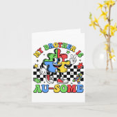 レトロ弟は自閉症素晴らし意識サイト カード (黄色い花)